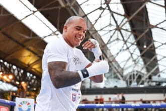 Fabio Wardley has been relaxed and confident in the leadup to the rematch with Daniel Dubois. Photo: Queensberry Promotions Dubois Wardley 2