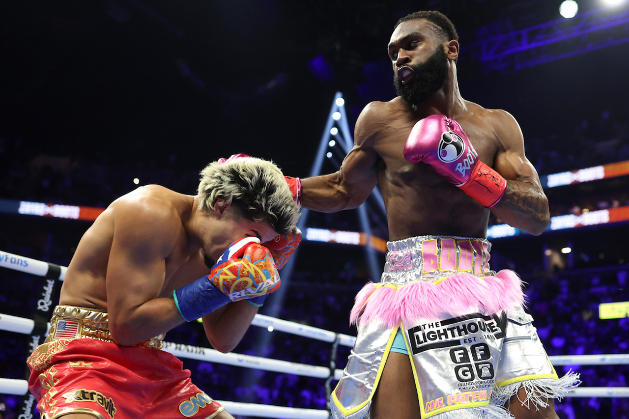 Jaron "Boots" Ennis delivered an impresive performance against Xander Zayas to win the WBO and WBA World Junior Middleweight titles in June. Photo: Cris Esqueda, Matchroom Boxing