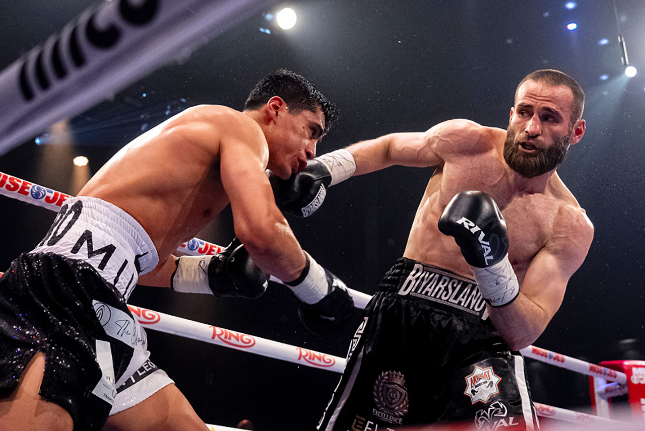 Arthur Biyarslanov's title fight against Lindolfo Delgado is reported off the card as Delgado is still in the U.S. without travel plans. Photo: Eye of the Tiger Management Canelo