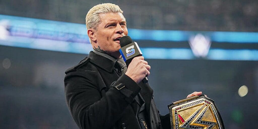 Cody Rhodes cutting a promo