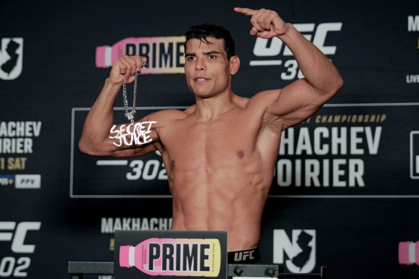 Paulo Costa poses on the scale during the UFC 302 official weigh ins at Prudential Center on May 31, 2024 in Newark. Photo: IMAGO / Matt Davies