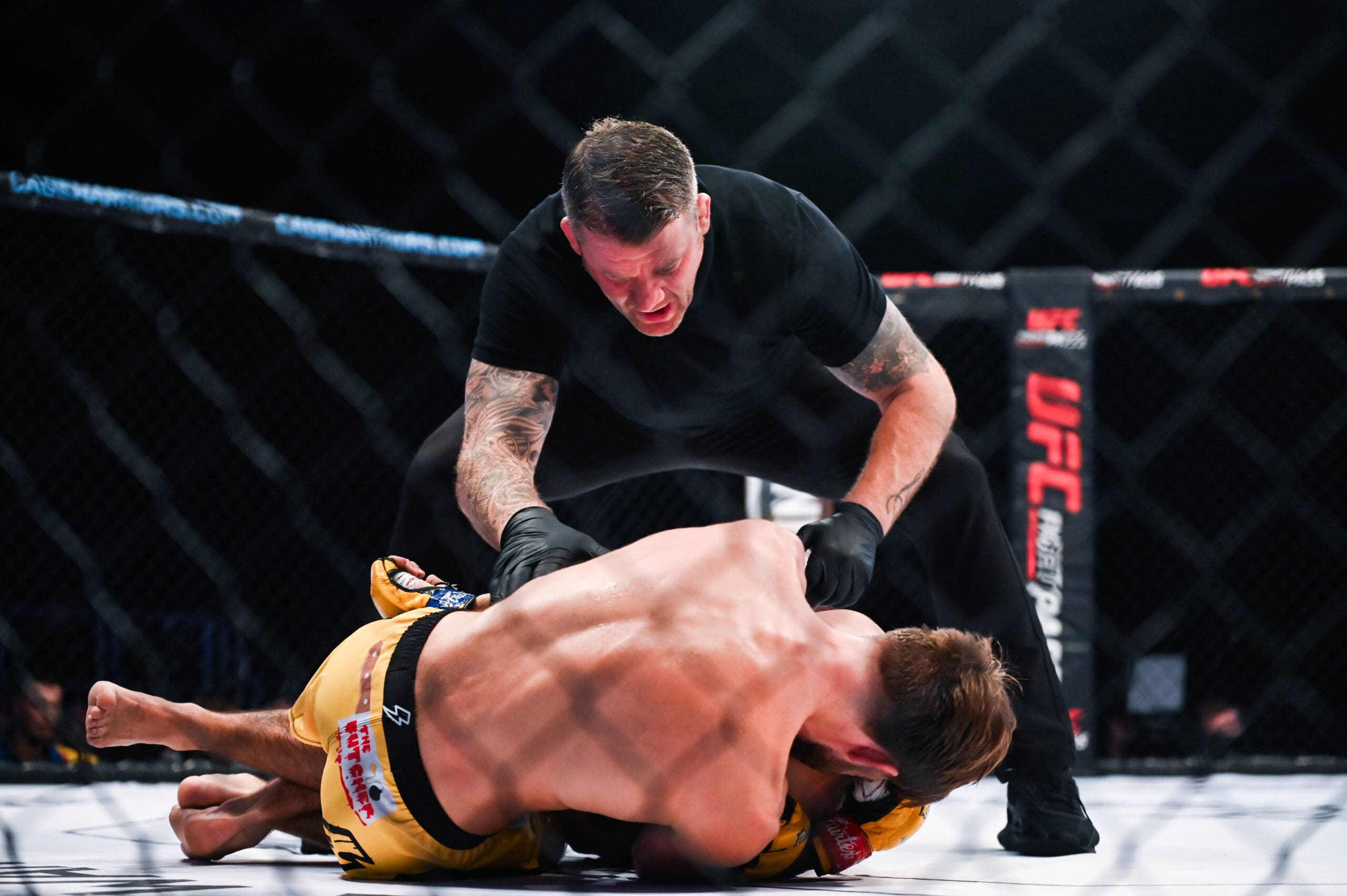 Cage Warriors 178 at Bowlers Exhibition Centre in Manchester Featuring: Costin Buhna, Joe Fields, Marc Goddard Where: Manchester, United Kingdom When: 21 Sep 2024 Credit: Graham Finney/Cover Images EDITORIAL USE ONLY. NOT FOR USE BY NEWSPAPERS BASED IN THE UK. Copyright: xx coverimg54154005
