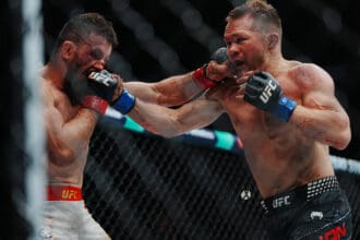 UFC 323 - Dvalishvili vs Yan 2 LAS VEGAS, NV - DECEMBER 6:Merab Dvalishivili and Petr Yan meet in the octagon for a 5-round Championship bout at UFC 323 - Dvalishvili vs Yan 2 at UFC Apex on December 6, 2025 in LAS VEGAS, NV Photo by Louis Grasse/PxImages LAS VEGAS, NV Las Vegas, NV United States PUBLICATIONxNOTxINxFRAxUK Copyright: xPXxImages/ABACAx