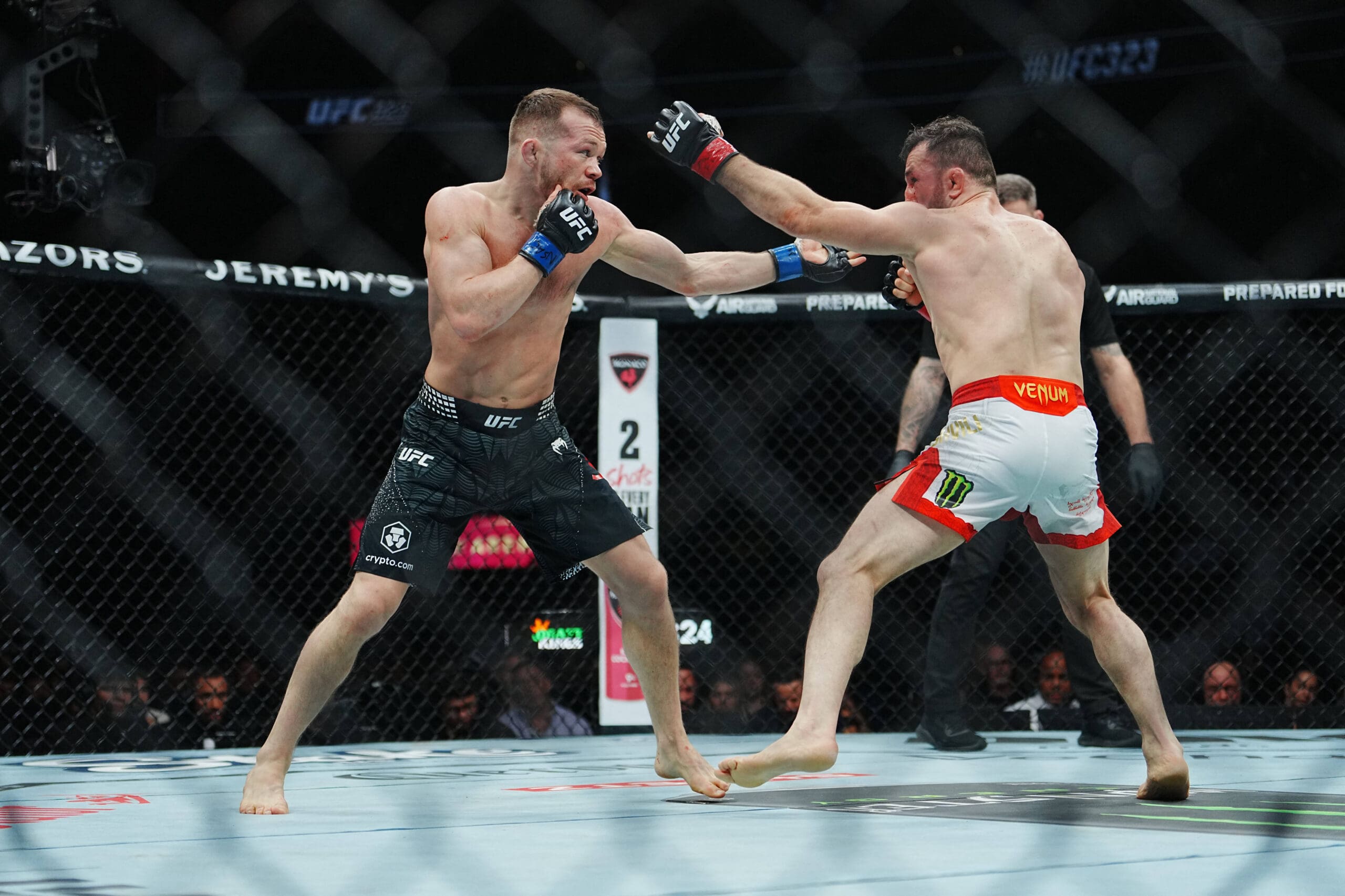 UFC 323 - Dvalishvili vs Yan 2 LAS VEGAS, NV - DECEMBER 6:Merab Dvalishivili and Petr Yan meet in the octagon for a 5-round Championship bout at UFC 323 - Dvalishvili vs Yan 2 at UFC Apex on December 6, 2025 in LAS VEGAS, NV (Photo by Louis Grasse PxImages) LAS VEGAS, NV Las Vegas, NV United States Copyright: xPXxImages ABACAx
