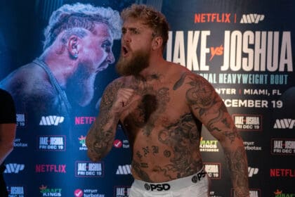 Official weigh-In ahead of Jake Paul v Anthony Joshua fight in Miami MIAMI, FLORIDA - DECEMBER 18: Jake Paul is seen during the official weigh-in ahead of their heavyweight boxing bout scheduled for Friday 19, at the Kaseya Center in Miami, Florida, United States on December 18, 2025. Jesus Olarte Anadolu Florida United States. Editorial use only. Please get in touch for any other usage. Copyright: x2025xAnadoluxJesusxOlartex