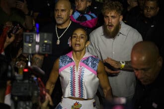 Amanda Serrano V Reina Tellez: Unified World Featherweight Championship Amanda Serrano, Jake Paul attends the Unified World Featherweight Championship at Coliseo Roberto Clemente on January 3, 2026, in San Juan, Puerto Rico. San Juan Puerto Rico Copyright: xEdgardoxMedinax originalFilename:medinamillan-notitle260103_npLao.jpg
