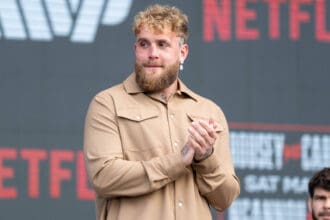 March 10, 2026, Inglewood, California, USA: Most Valuable Promotions Co-Founder JAKE PAUL looks on during a pre-fight press conference, PK, Pressekonferenz for Netflix s Rousey vs Carano event. Inglewood USA - ZUMAp224 20260310_znp_p224_012 Copyright: xBrandonxPollardx