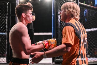 Cage Warriors 202 at the BEC Arena Featuring: George Staines, Paddy The Baddy Pimblett Where: Manchester, United Kingdom When: 14 Mar 2026 Credit: Graham Finney/Cover Images EDITORIAL USE ONLY. NOT FOR USE BY NEWSPAPERS BASED IN THE UK. Copyright: xx coverimg55553965