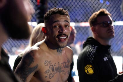 UFC FIGHT NIGHT PERTH, Carlos Prates of Brazil celebrates after winning against Jack Della Maddalena of Australia during their Welterweight bout during the UFC Fight Night event at RAC Arena in Perth, Saturday, May 2, 2026. NO ARCHIVING, EDITORIAL USE ONLY PERTH WESTERN AUSTRALIA AUSTRALIA PUBLICATIONxNOTxINxAUSxNZLxPNGxFIJxVANxSOLxTGA Copyright: xRICHARDxWAINWRIGHTx 20260503196644231172
