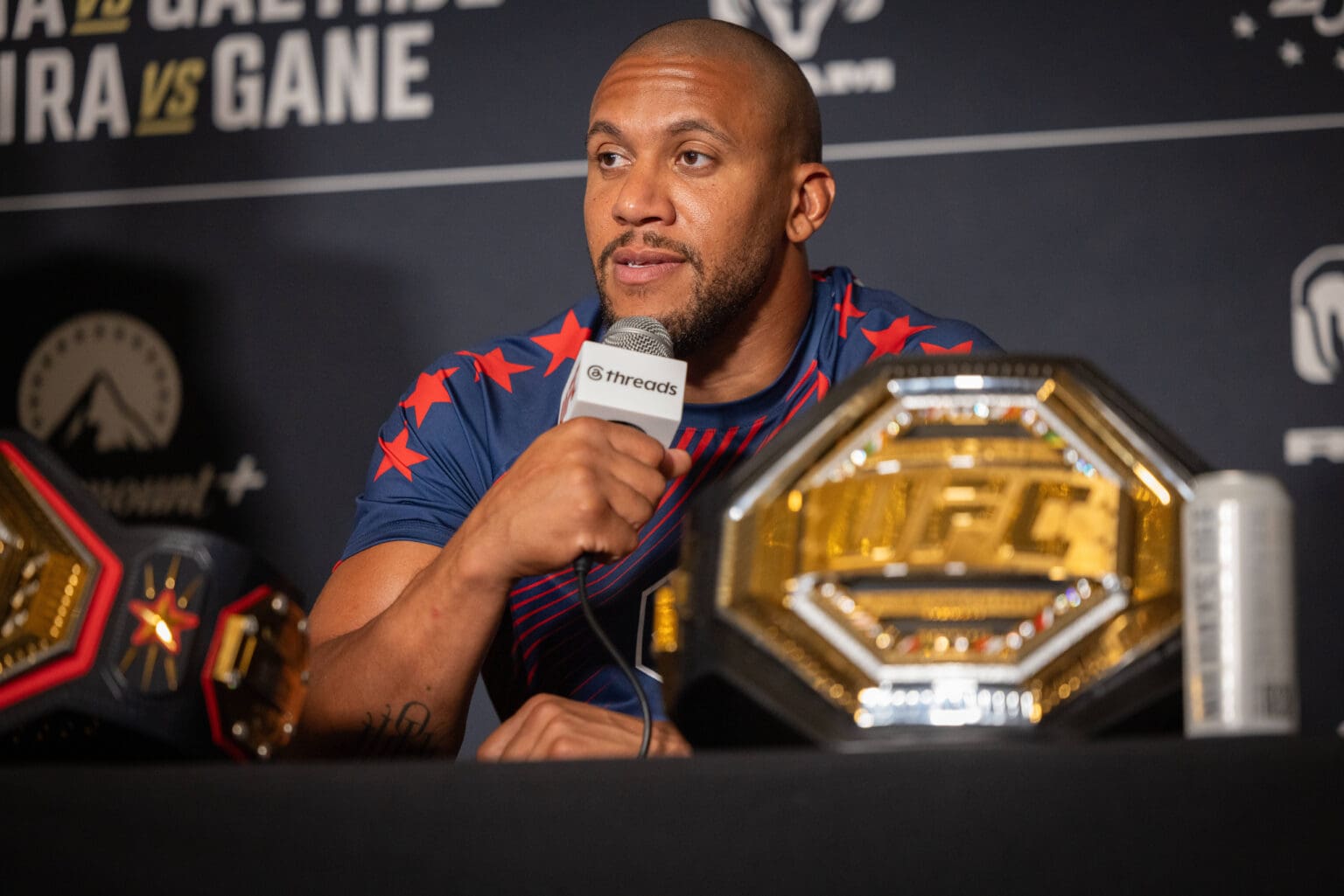UFC Freedom 250 Post-Fight press conference, PK, Pressekonferenz WASHINGTON, DC - JUNE 15: Ciryl Gane participates in a press conference with other fight winners and Dana White following UFC Freedom 250 at the JW Marriott in Washington, DC on June 15, 2026. Nathan Posner / Anadolu Washington United States. Editorial use only. Please get in touch for any other usage. PUBLICATIONxNOTxINxTURxUSAxCANxUKxJPNxITAxFRAxAUSxESPxBELxKORxRSAxHKGxNZL Copyright: x2026xAnadoluxNathanxPosnerx