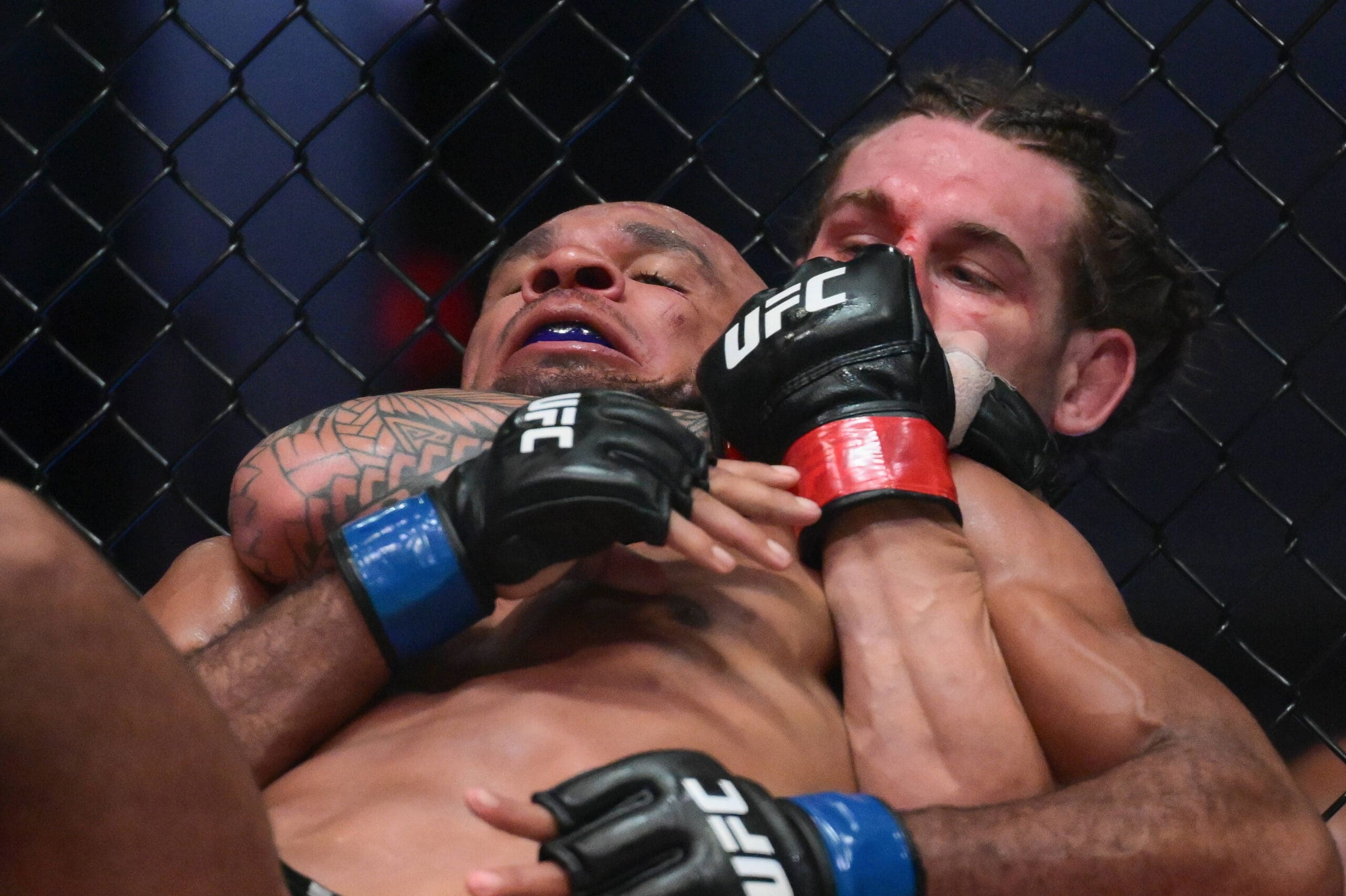 October 10, 2026, Las Vegas, Nevada, USA: BRENDAN ALLEN defeats CHRISTIAN LEROY DUNCAN by submission rear-naked choke at 2:46 of Round 5 during UFC Fight Night night the Meta APEX in Las Vegas. Las Vegas USA - ZUMAo117 20261010_zsp_o117_041 Copyright: xMikaelxOnax