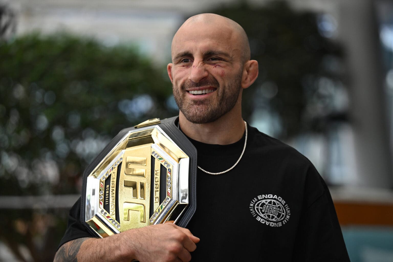 ALEXANDER VOLKANOVSKI MEDIA OP, UFC featherweight champion Alexander Volkanovski attends a media opportunity following his victory over Movsar Evloev at Ultimate Fighting Championship UFC 333 in Abu Dhabi, at Crown Terrace in Sydney, Monday, October 26, 2026. NO ARCHIVING SYDNEY NEW SOUTH WALES Australia PUBLICATIONxNOTxINxAUSxNZLxPNGxFIJxVANxSOLxTGA Copyright: xDEANxLEWINSx 20261026141870541474