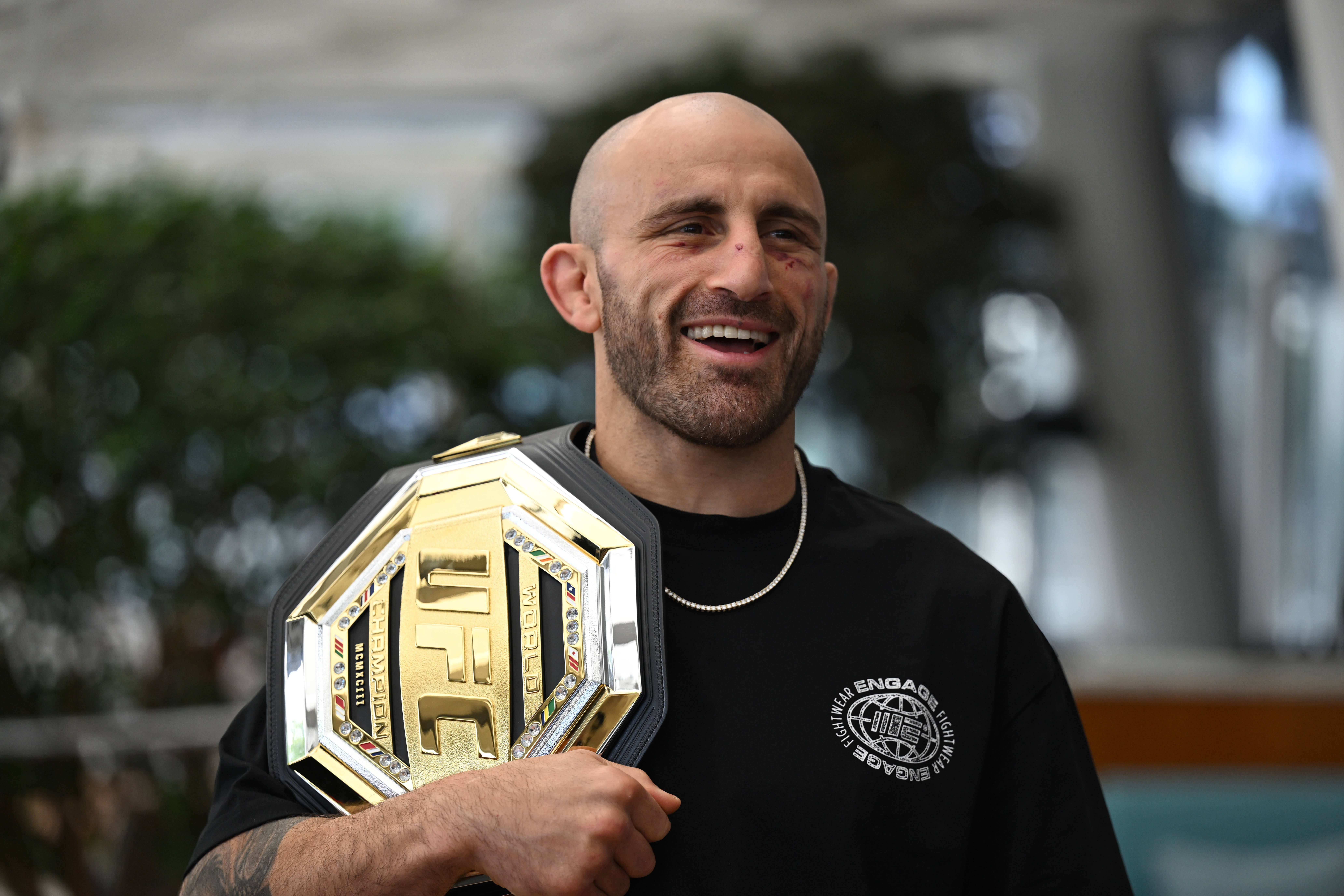 ALEXANDER VOLKANOVSKI MEDIA OP, UFC featherweight champion Alexander Volkanovski attends a media opportunity following his victory over Movsar Evloev at Ultimate Fighting Championship UFC 333 in Abu Dhabi, at Crown Terrace in Sydney, Monday, October 26, 2026. NO ARCHIVING SYDNEY NEW SOUTH WALES Australia PUBLICATIONxNOTxINxAUSxNZLxPNGxFIJxVANxSOLxTGA Copyright: xDEANxLEWINSx 20261026170208677360