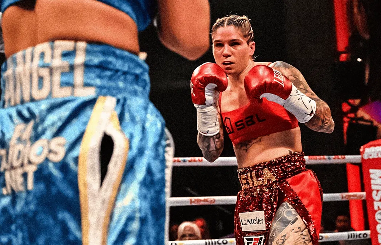 Leila Beaudoin is chasing down the full WBA World Super Featherweight title. Photo: Jeff Lockhart, Eye of the Tiger Osleys Iglesias