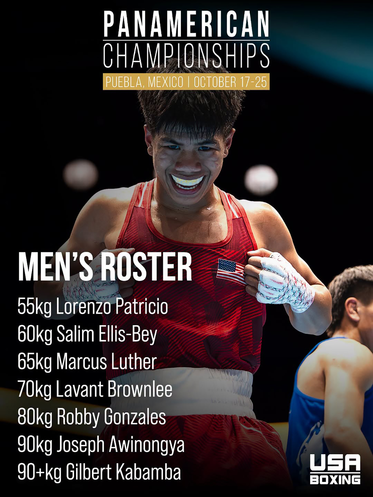 The seven athletes named to the 2026 PanAm Championships team in men's competition.
